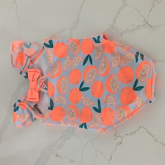 Orange Fruit Print Swimsuit - Picture 3 of 6